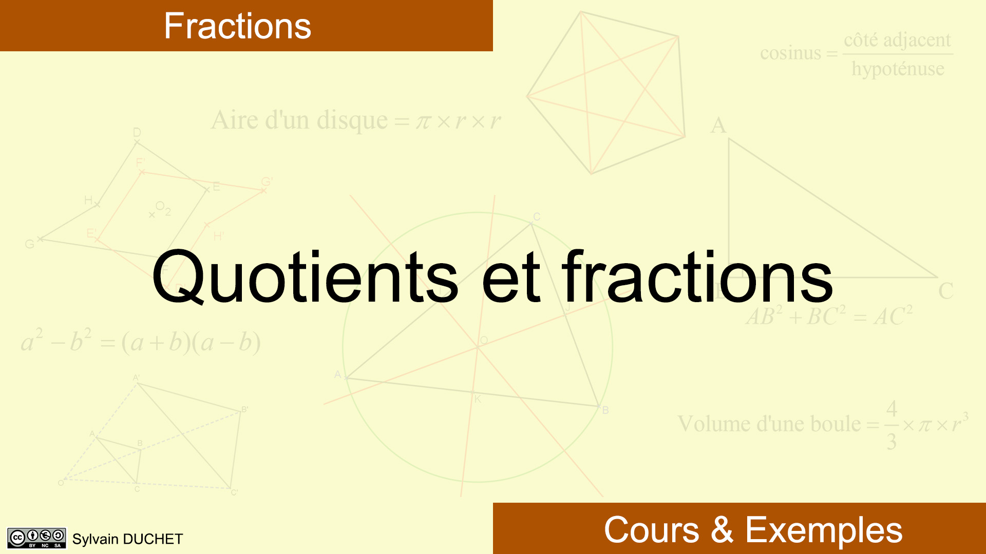 Quotients et fractions